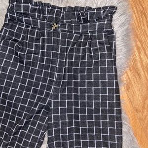 Paper bag high waisted pants